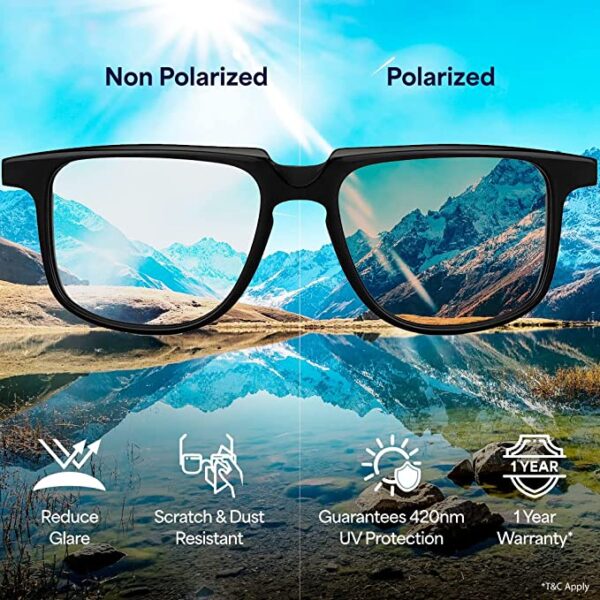 Vincent Chase Eyewear By Lenskart | Full Rim Wayfarer Branded Latest and Stylish Sunglasses | Polarized and 100% UV Protected | Men & Women | Large | VC S13973-Pack of 1 - Image 3