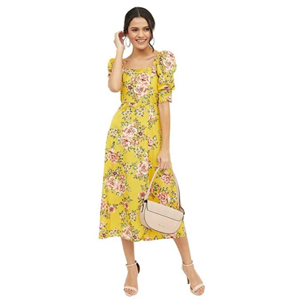 Harpa Women's Polyester A-Line Midi Dress - Image 2